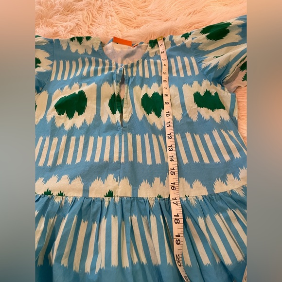 Oliphant v neck maxi ikat blue large green and blue dress - Picture 9 of 11